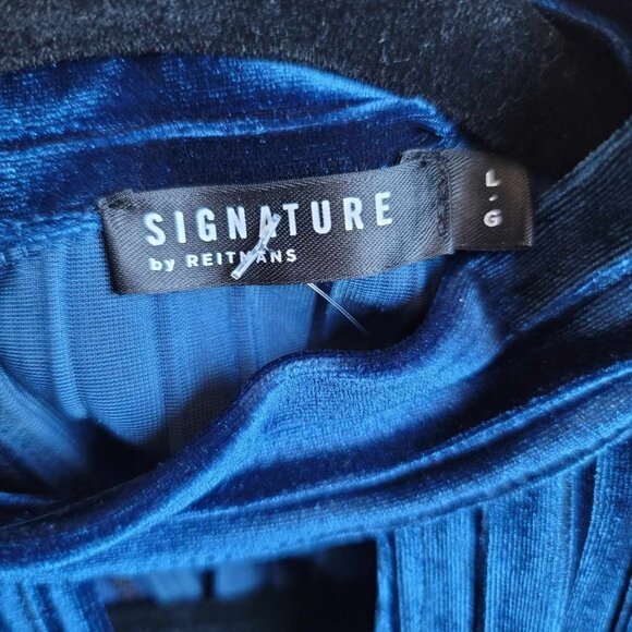 Signature by Reitmans Royal Blue Velour tank top with zipper on back EUC - Picture 2 of 5